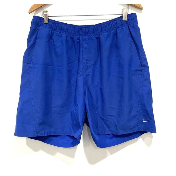 Vintage 90's Nike Mens‎ Size XL Blue Mesh Lined Spell Out Swim Trunks Shorts - Picture 1 of 6